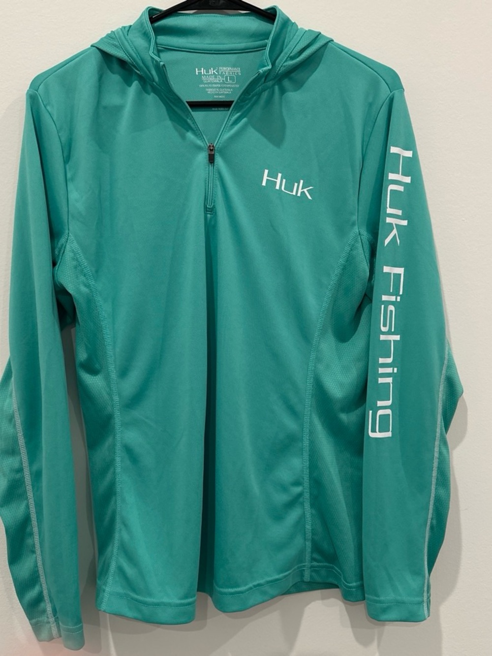 Huk Kids Teal Hooded Fishing Pullover